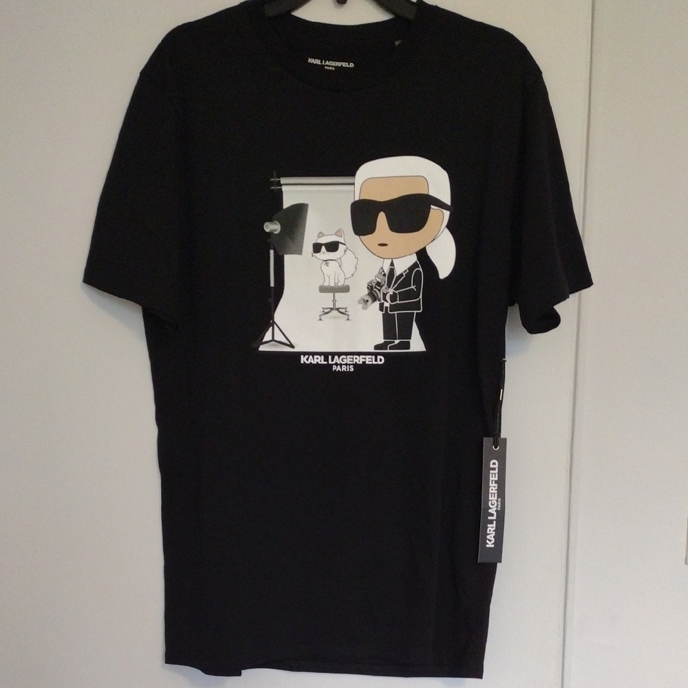 Karl Lagerfeld Black Cartoon Graphic Tee